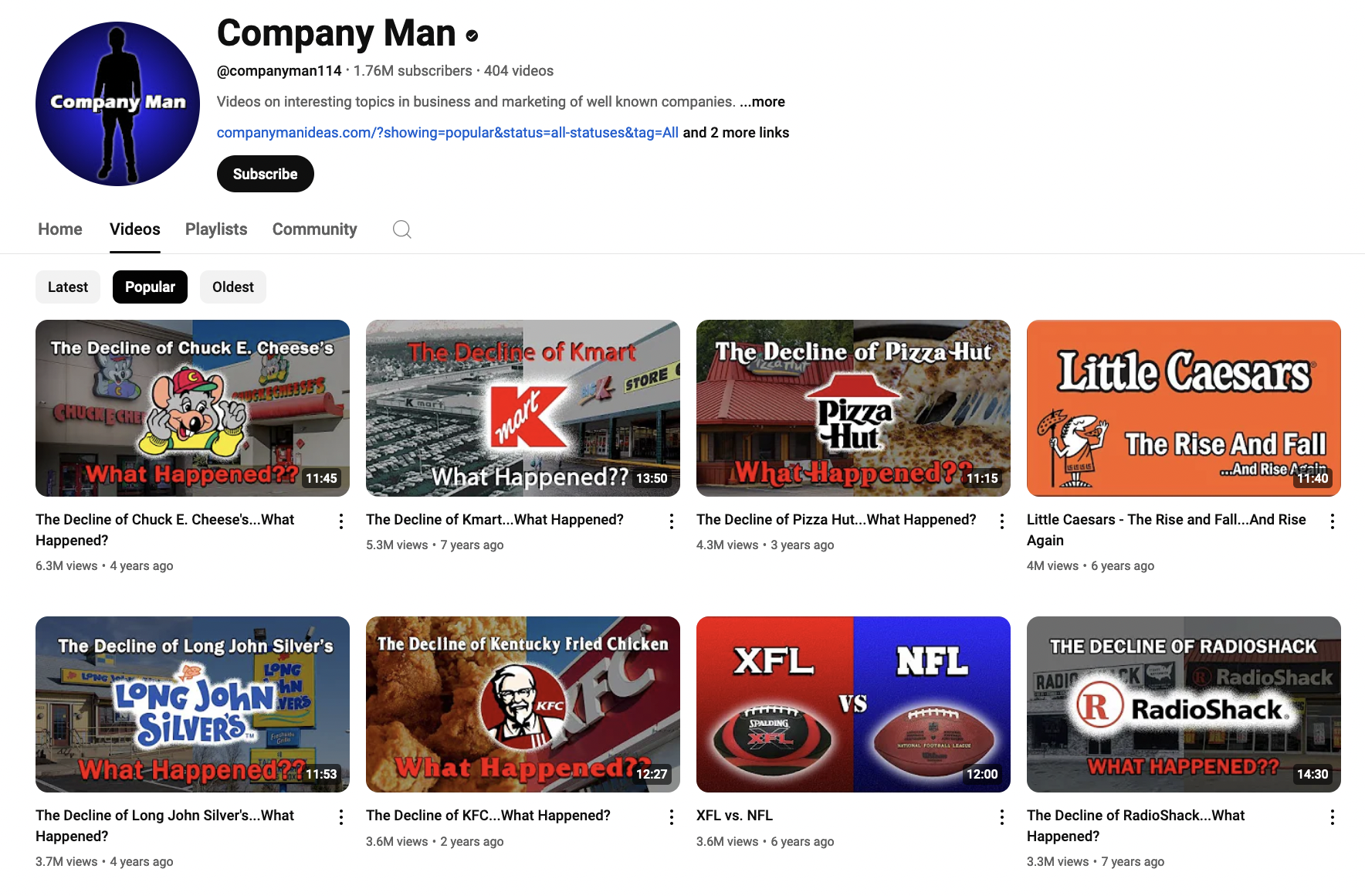 Company Man YouTube Channel
