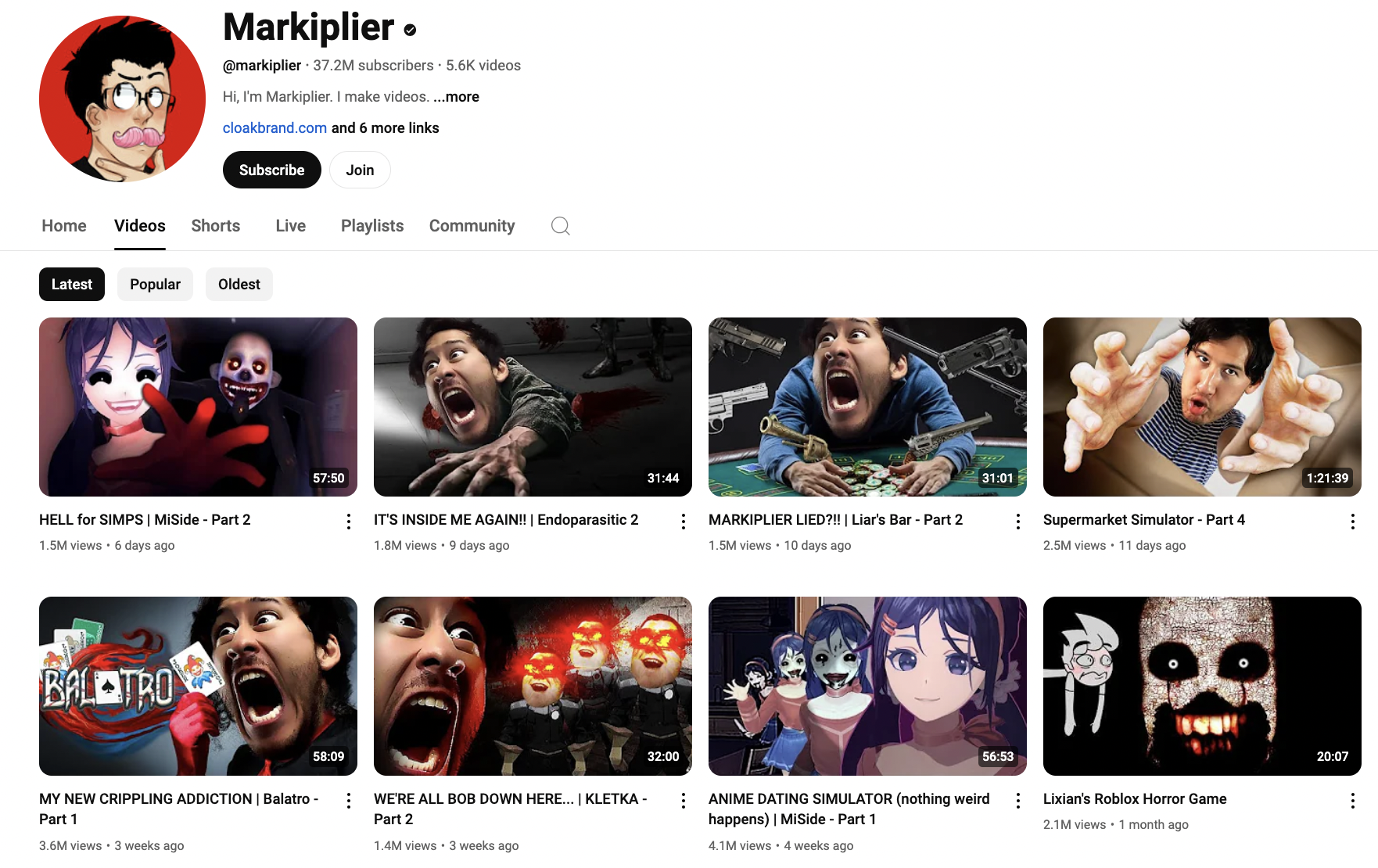 Markiplier YouTube Channel